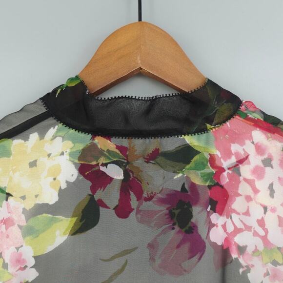 Lauren Ralph Lauren Georgette Blouse Medium Floral Sheer Bloomcore Fairy - Picture 8 of 16